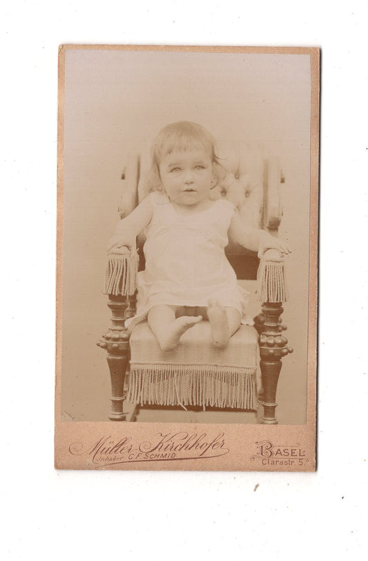 Fotografie Niedliches kleines Kind - Basel 1890er / CDV M1-30