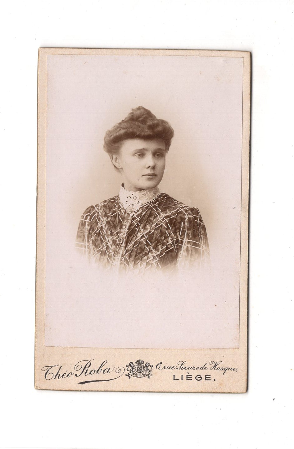 Fotografie Damenportrait - Liege Lüttich um 1900 / CDV C1-07
