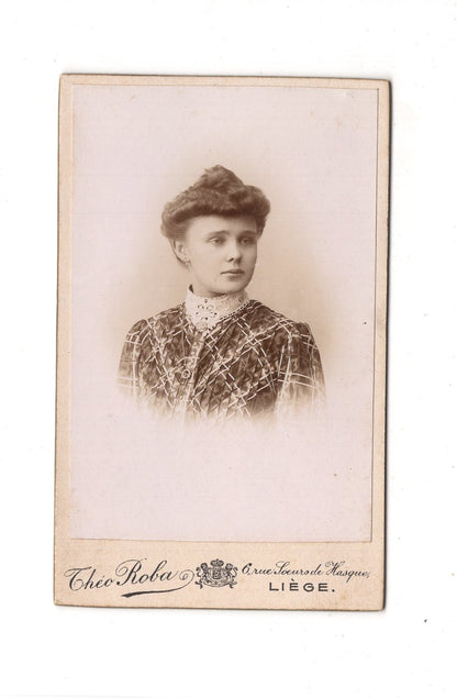 Fotografie Damenportrait - Liege Lüttich um 1900 / CDV C1-07