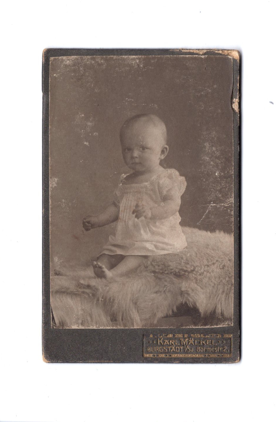 Fotografie Schönes Kinderbild / Baby - Burgstädt 1900er