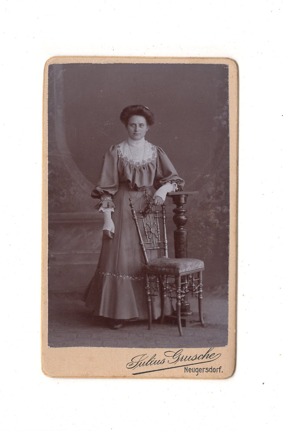 Fotografie Feine Dame - Neugersdorf 1890er / CDV L1-28