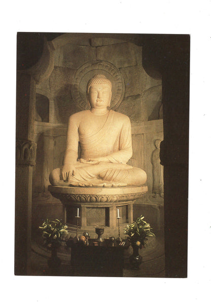 Ansichtskarte The Main-hall Buddhist Image of Sukkuramin Kyongju / Südkorea
