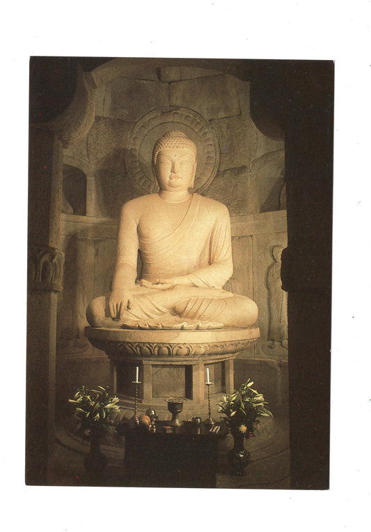 Ansichtskarte The Main-hall Buddhist Image of Sukkuramin Kyongju / Südkorea
