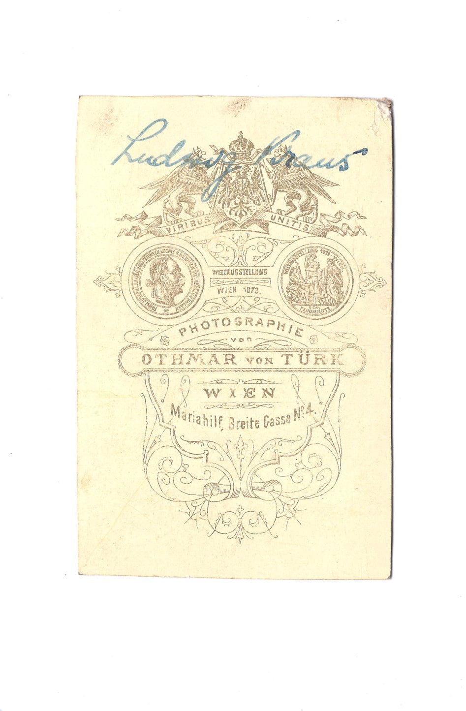 Fotografie Herrenportrait / Ludwig Kraus - Wien 1870er