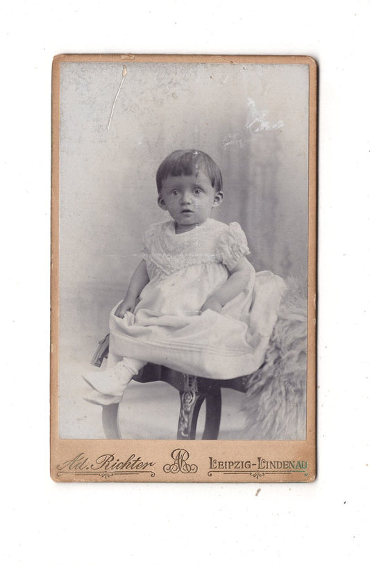 Fotografie Niedliches kleines Kind - Leipzig-Lindenau 1890er / CDV M1-30