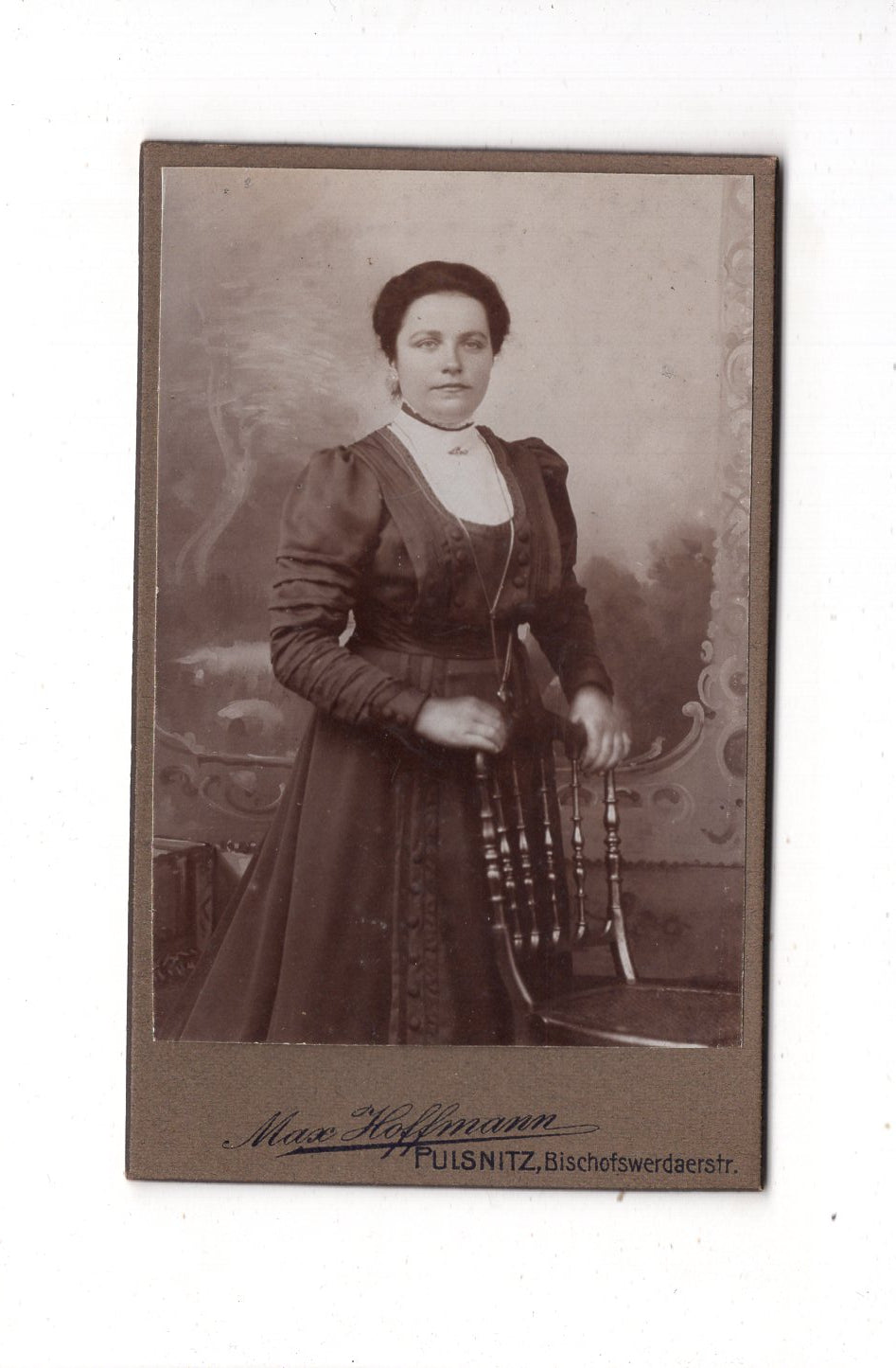 Fotografie Feine Dame - Pulsnitz 1900er / CDV L1-28