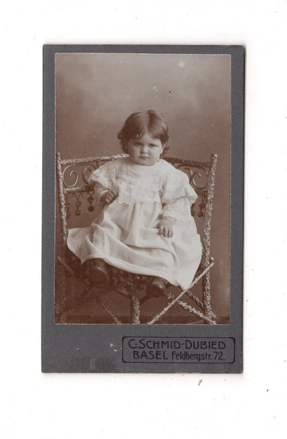 Fotografie Niedliches kleines Kind - Basel 1900er / CDV M1-30