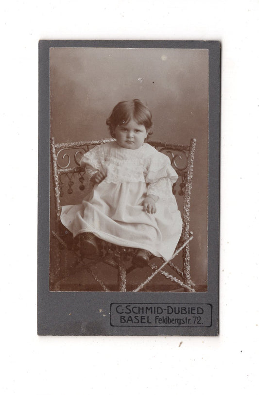 Fotografie Niedliches kleines Kind - Basel 1900er / CDV M1-30