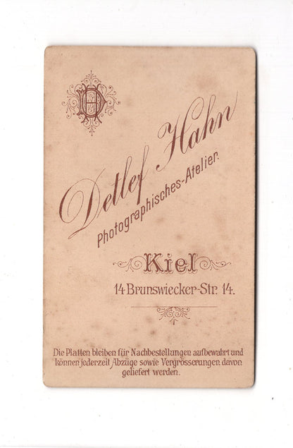 Fotografie Herrenportrait - Kiel 1880er / CDV C1-25