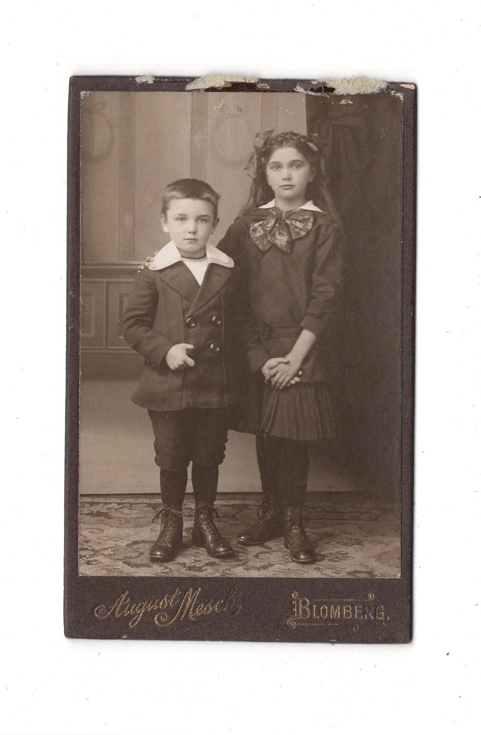 Fotografie Niedliche kleine Kinder - Blomberg 1900er / CDV M1-10