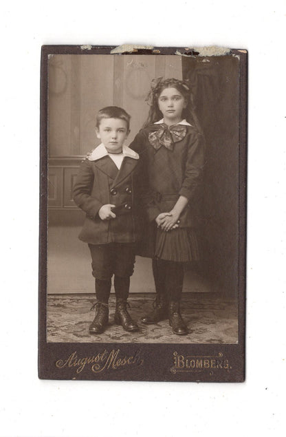 Fotografie Niedliche kleine Kinder - Blomberg 1900er / CDV M1-10