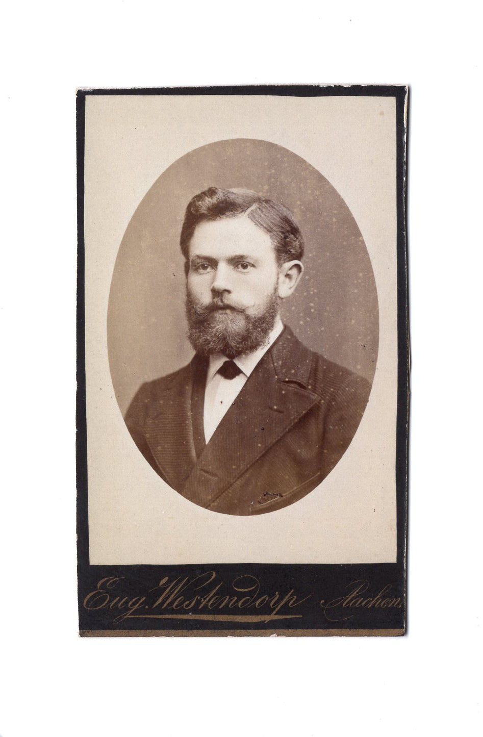 Fotografie Herrenportrait mit Widmung - Aachen 1880er