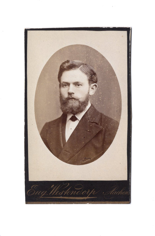 Fotografie Herrenportrait mit Widmung - Aachen 1880er