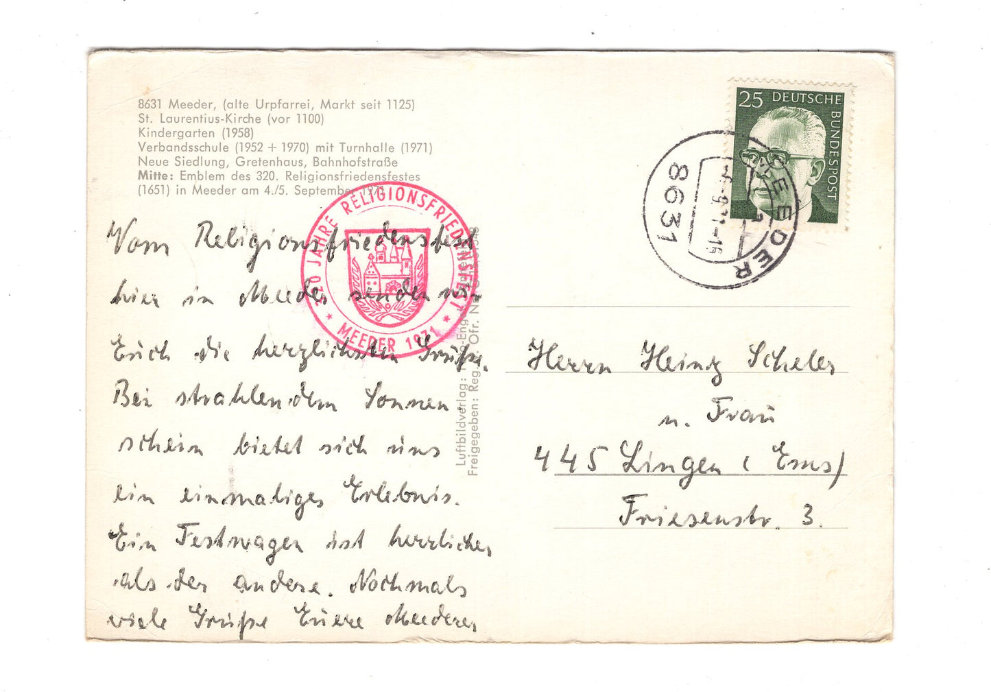 Ansichtskarte Meeder / Kindergarten / Verbandsschule +++