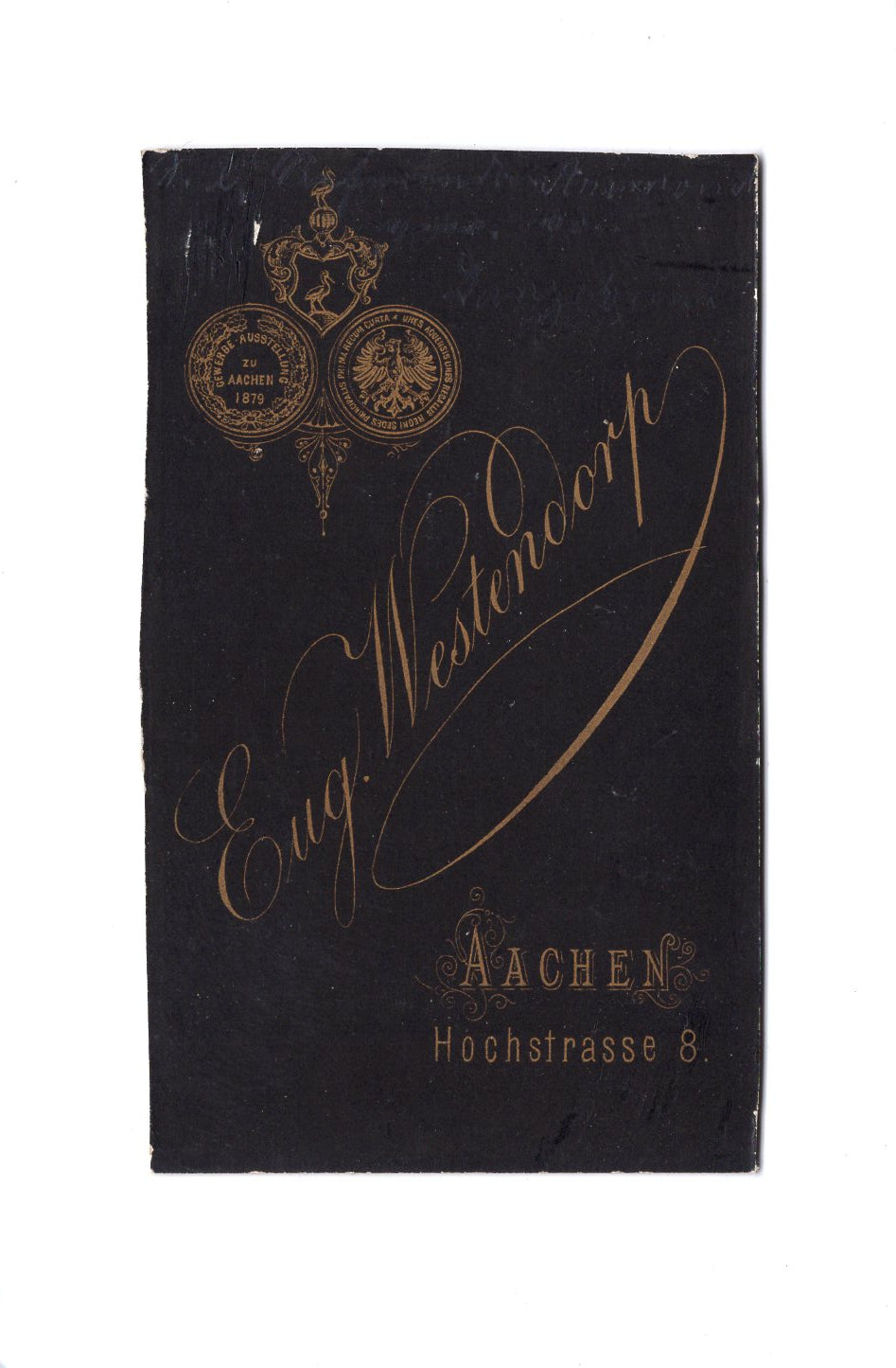 Fotografie Herrenportrait mit Widmung - Aachen 1880er