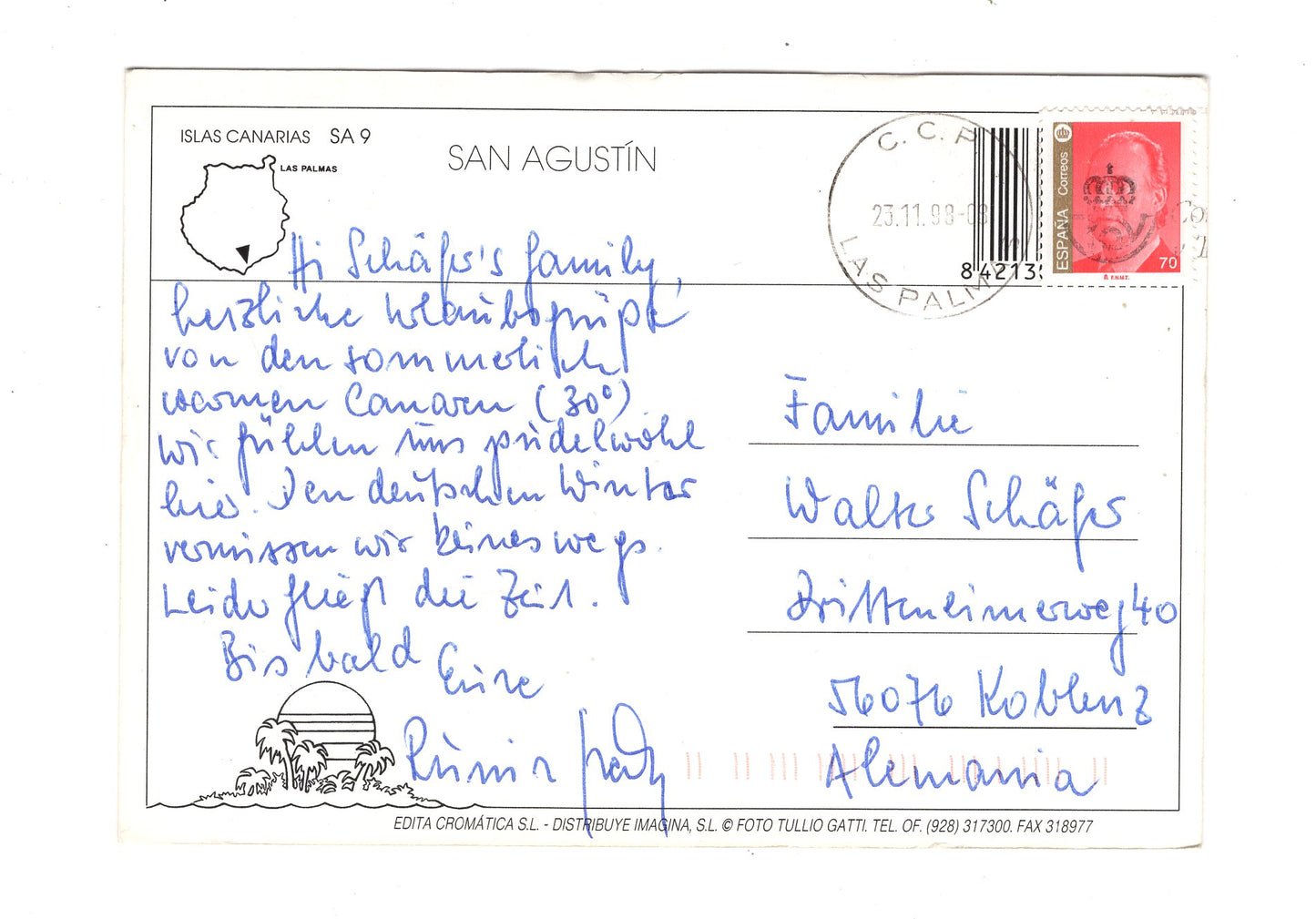 Ansichtskarte Isla de Gran Canaria / Spanien