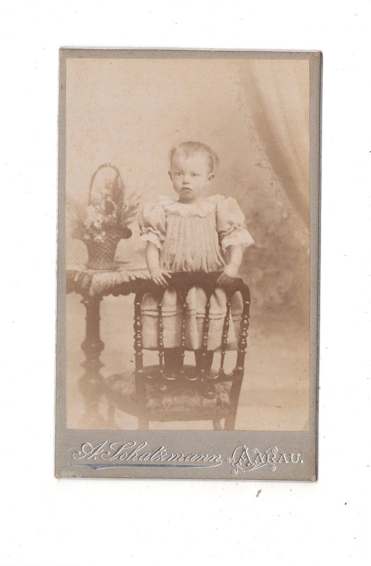 Fotografie Niedliches kleines Kind - Aarau 1890er / CDV M1-30