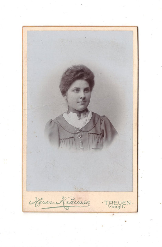 Fotografie Damenportrait - Treuen im Vogtland 1890er / CDV N1-17