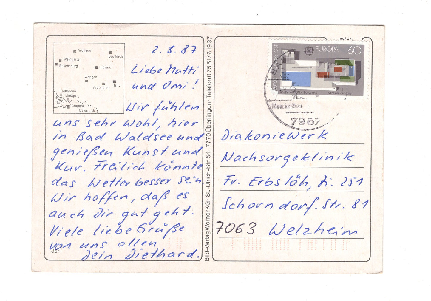 Ansichtskarte Erholungslandschaft Oberschwaben / Allgäu / H1-58