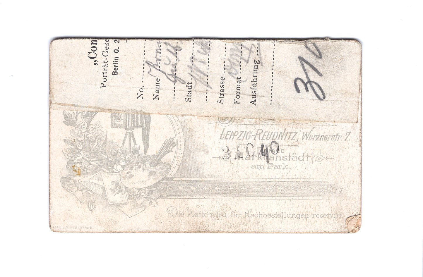 Fotografie Herrenportrait - Leipzig-Reudnitz 1890er