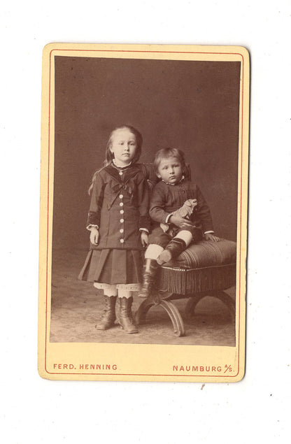 Fotografie Niedliche kleine Kinder - Naumburg an der Saale 1870er / CDV M1-10