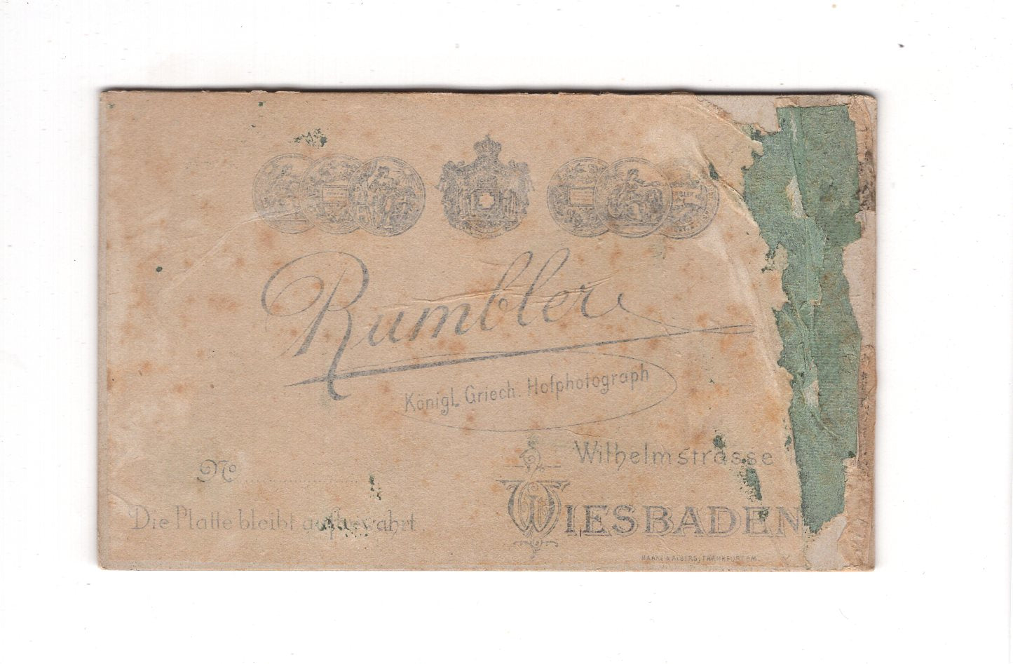 Fotografie Damenportrait - Wiesbaden 1900er / CDV C1-07