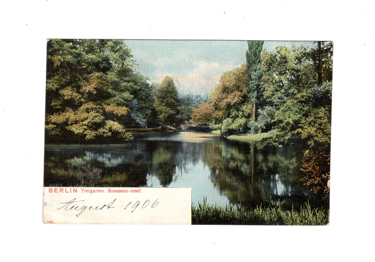 Ansichtskarte Berlin / Tiergarten / Rousseau-Insel - 1906
