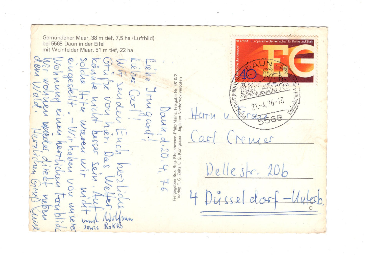 Ansichtskarte Gemündener Maar bei Daun in der Eifel  / I1-57