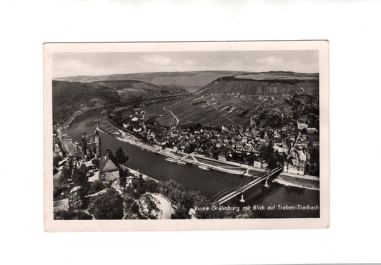 Ansichtskarte Ruine Gräfinburg mit Blick auf Traben-Trarbach