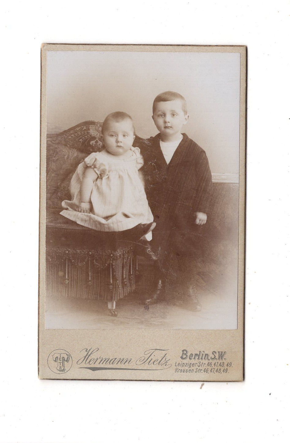 Fotografie Niedliche kleine Kinder - Berlin 1890er / CDV M1-10