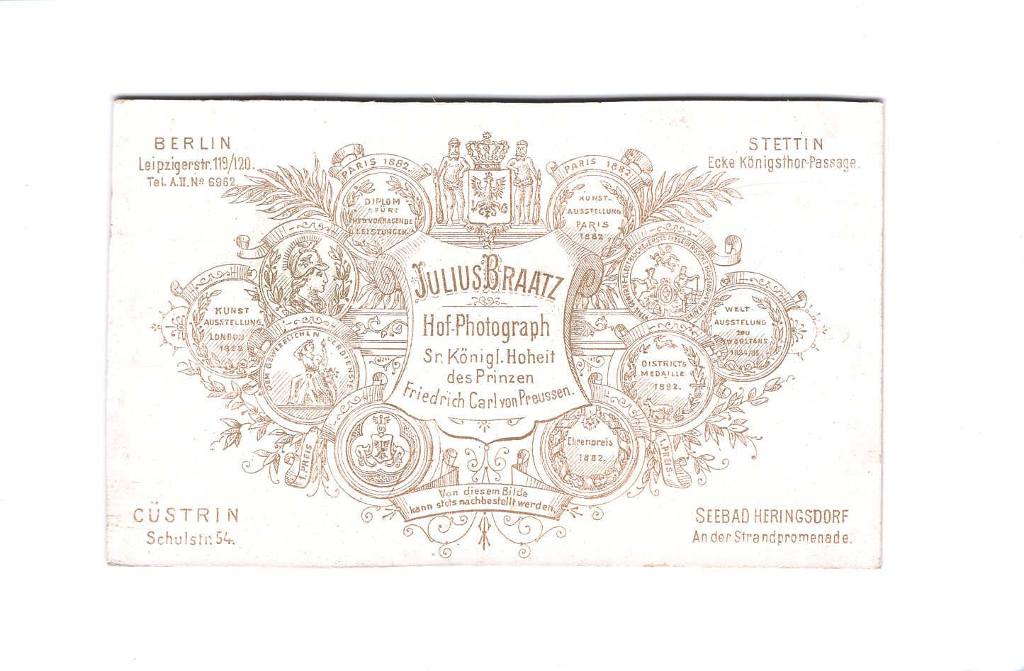 Fotografie Herrenportrait - Berlin / Stettin / Cüstrin 1890er