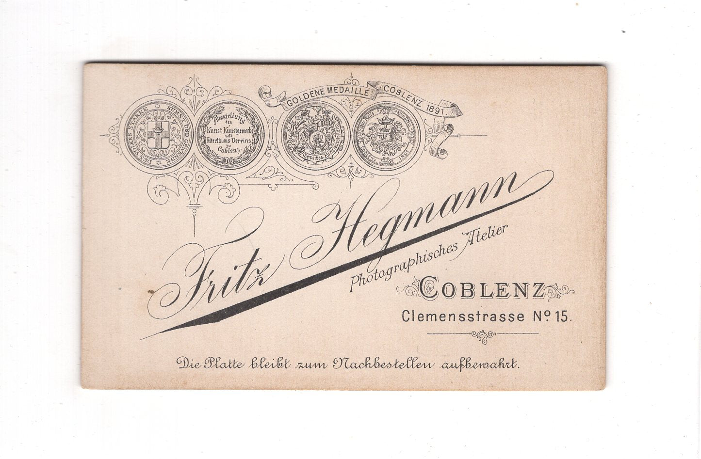 Fotografie Herrenportrait - Koblenz 1890er / CDV C1-25