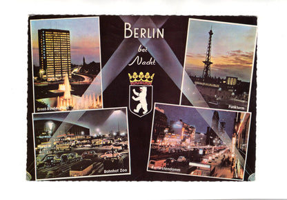 Ansichtskarte Berlin bei Nacht / Bahnhof Zoo +++