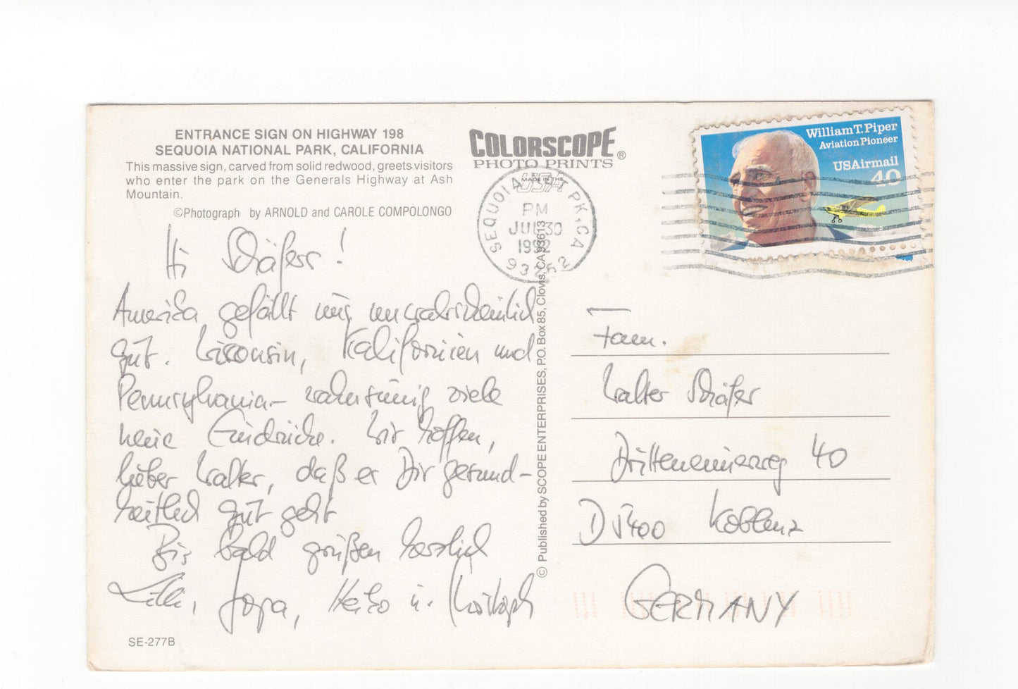 Ansichtskarte Sequoia National Park / Kalifornien / USA