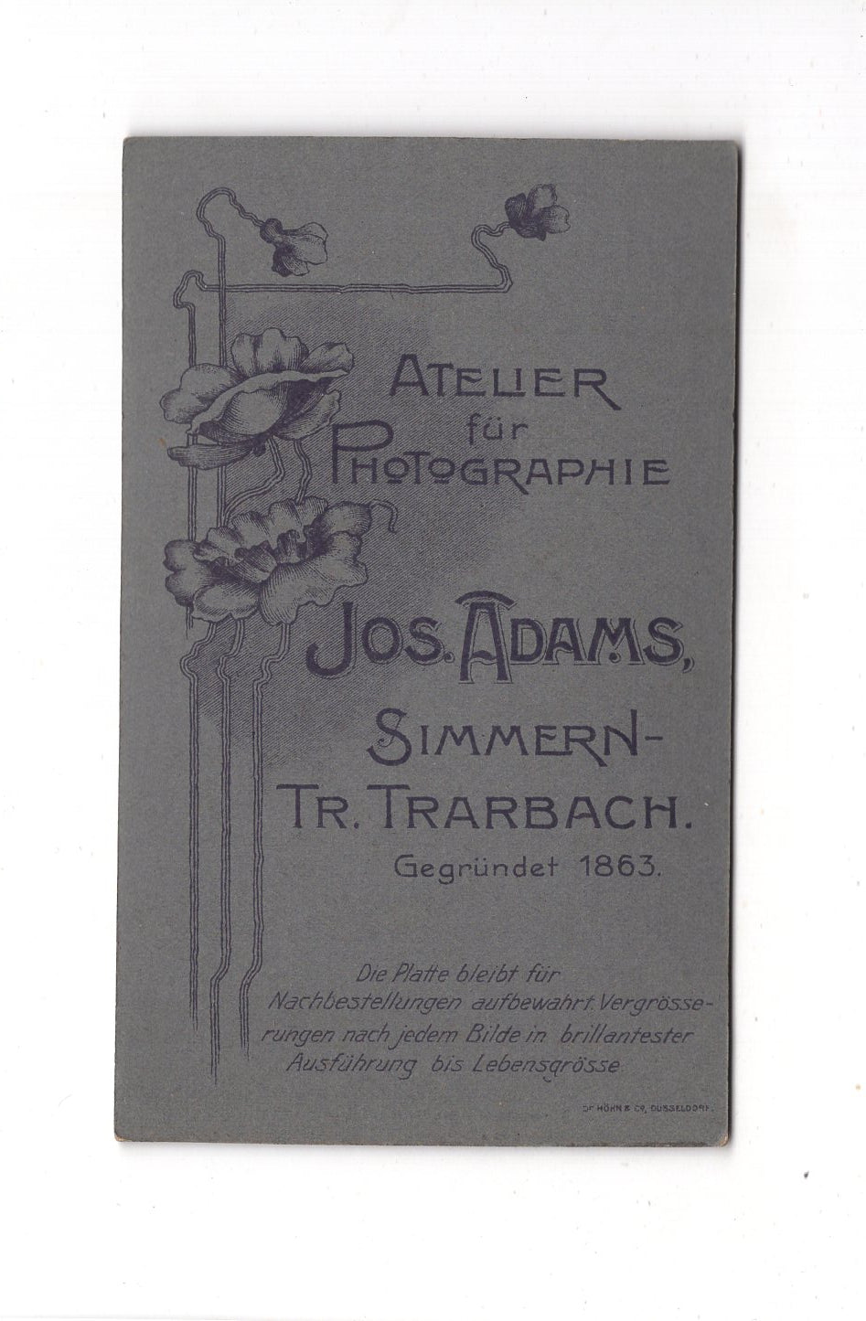 Fotografie Damenportrait - Simmern / Traben-Trarbach 1900er / CDV C1-07