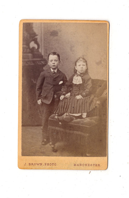 Fotografie Niedliche kleine Kinder - Manchester 1870er / CDV M1-10