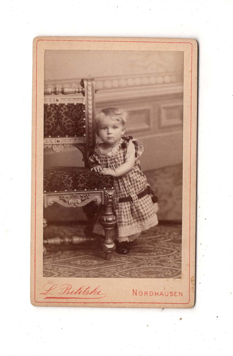 Fotografie Niedliches kleines Kind - Nordhausen 1880er