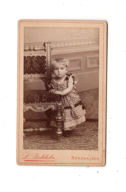 Fotografie Niedliches kleines Kind - Nordhausen 1880er