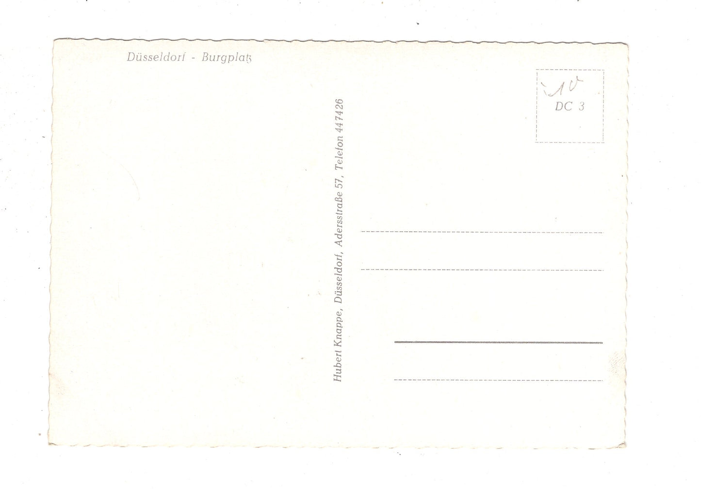 Ansichtskarte Düsseldorf / Burgplatz / J1-53