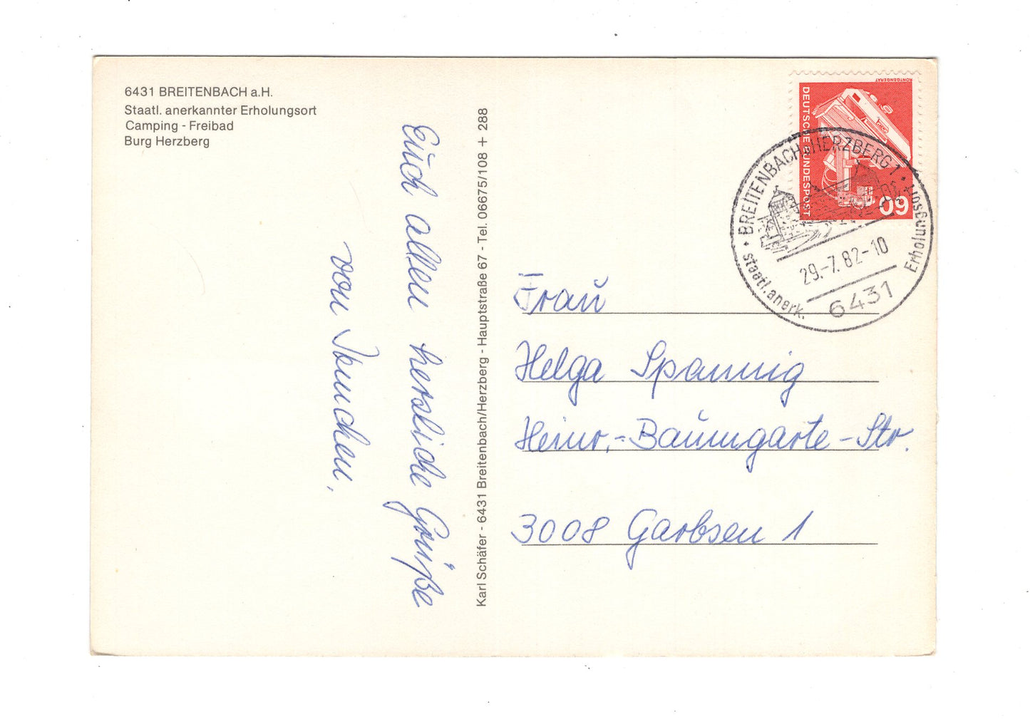 Ansichtskarte Breitenbach am Herzberg