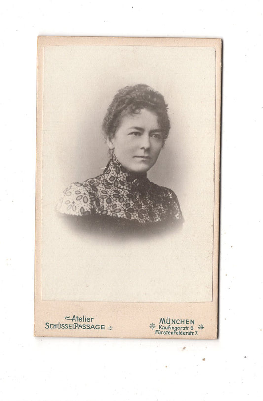 Fotografie Damenportrait - München 1900er / CDV N1-17