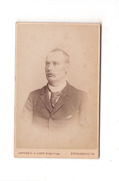 Fotografie Herrenportrait mit Widmung - Königsberg in Preußen 1893 / CDV C1-25