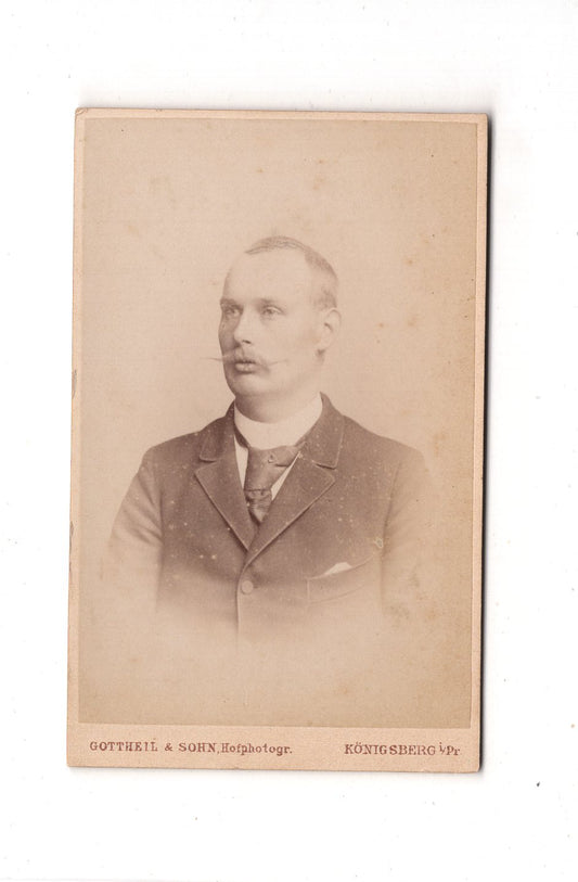 Fotografie Herrenportrait mit Widmung - Königsberg in Preußen 1893 / CDV C1-25