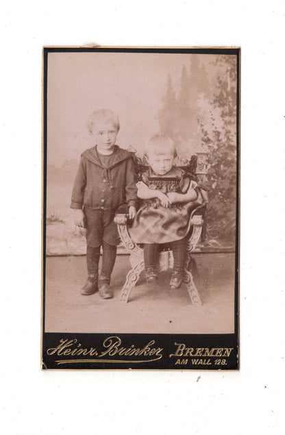 Fotografie Niedliche kleine Kinder - Bremen 1880er / CDV M1-10