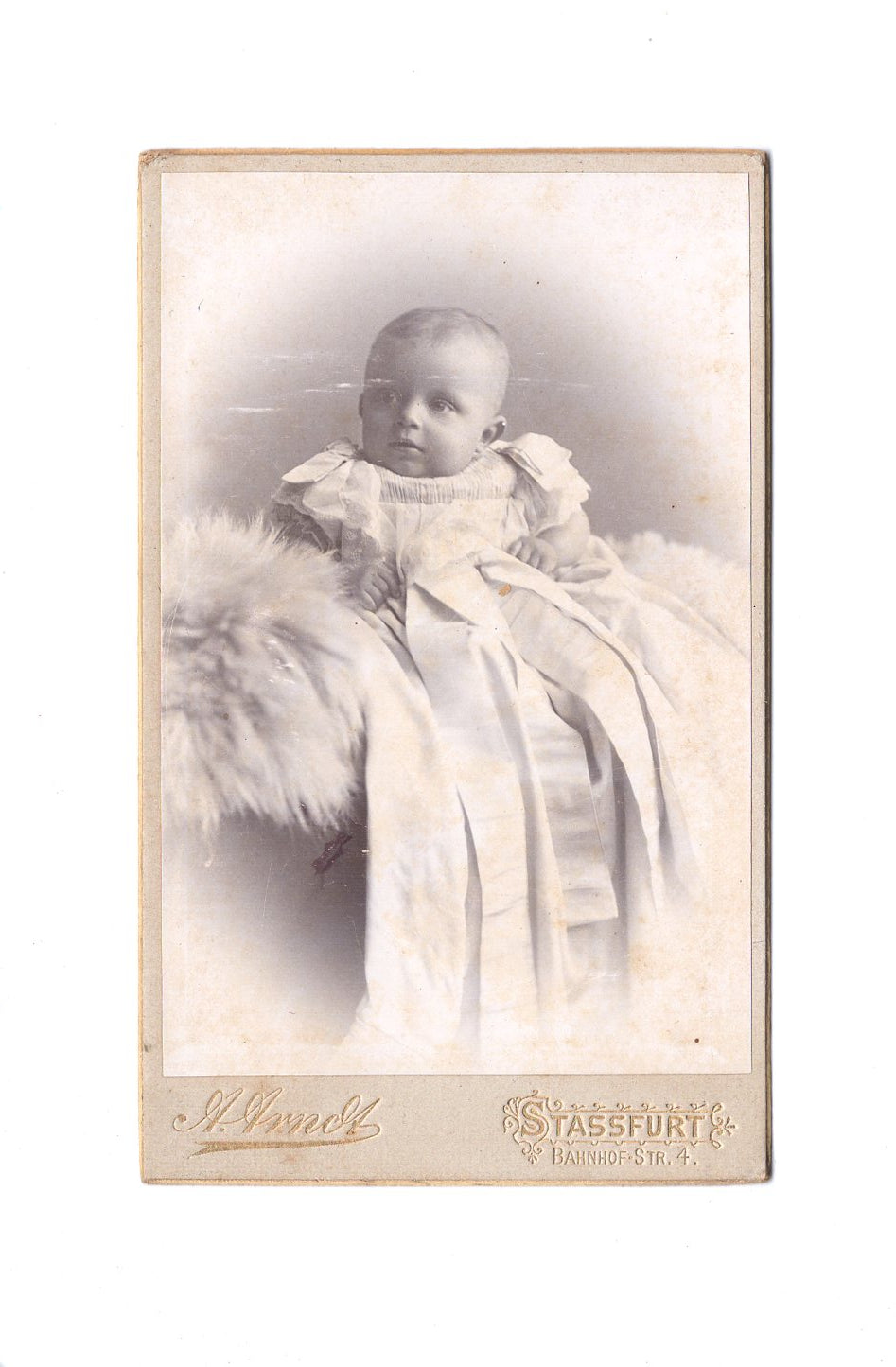 Fotografie Schönes Kinderbild / Baby - Staßfurt 1890er