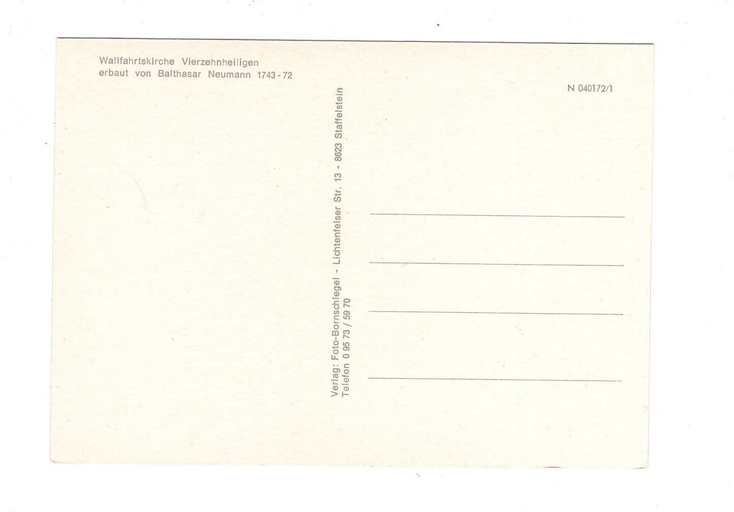 Ansichtskarte Wallfahrtskirche Vierzehnheiligen / H1-58