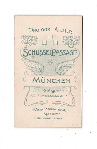 Fotografie Damenportrait - München 1900er / CDV N1-17