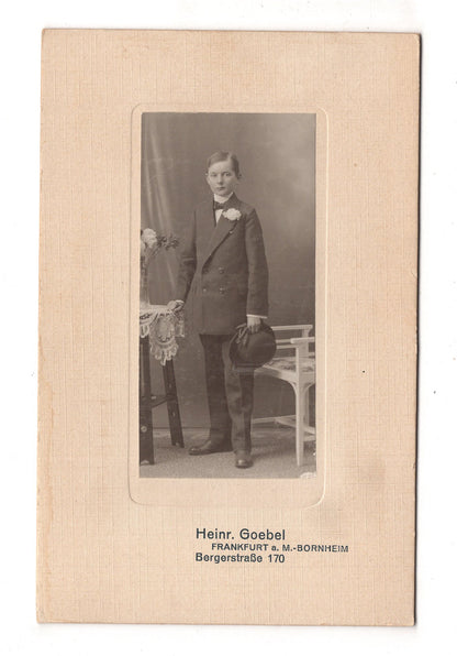 Fotografie Feiner Junge - Frankfurt Main / Bornheim um 1910 / CAB U-27