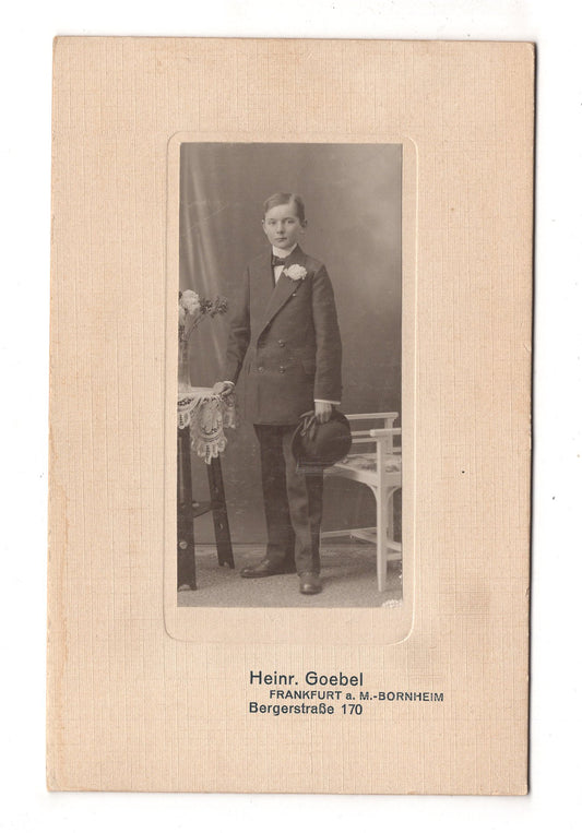 Fotografie Feiner Junge - Frankfurt Main / Bornheim um 1910 / CAB U-27