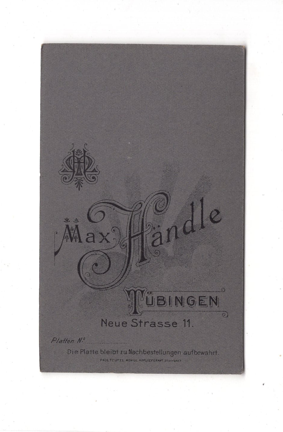 Fotografie Herrenportrait - Tübingen 1900er / CDV C1-25